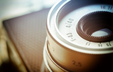 Close up of the old camera, vintage style