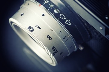 Close up of the old camera, vintage style