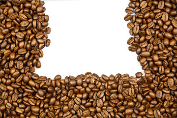 beans of coffee isolated on white background