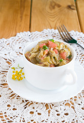 Salad of eggplant in the tureen