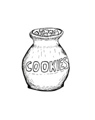 Cookie jar sketch - on a white background.