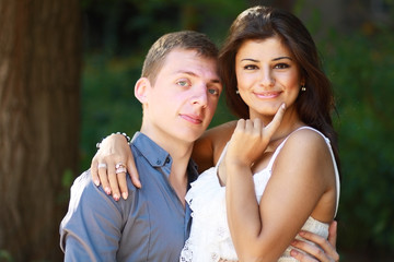 Naklejka premium outdoor portrait of beautiful couple