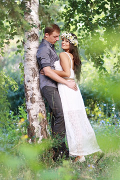 outdoor portrait of beautiful couple