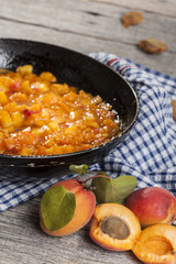 apricot jam and fresh apricots