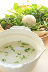 Japanese congee with seven types of herb for blessing good healt