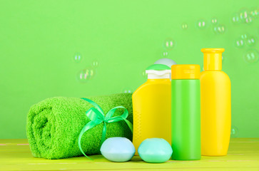 Baby cosmetics, towel and soap