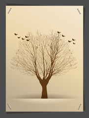Vector tree silhouette banner idea concept