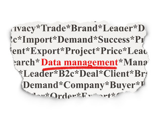 Information concept: Data Management on Paper background