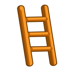 Wooden stairs isolated illustration