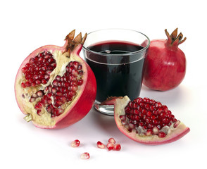 Jug of juice and ripe piece grenade © nikitos77