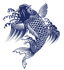 Naklejka premium 日本的な鯉