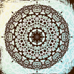 Lace pattern background with indian ornament