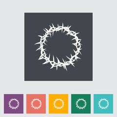 crown of thorns single flat icon.