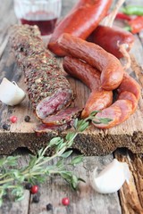 Assortment of smoked sausage