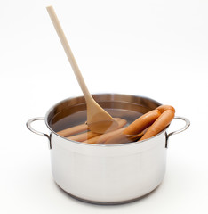 Kochtopf mit Würstchen