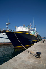 Naklejka premium Fishing boat in the port