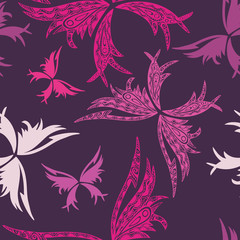 Romantic butterfly seamless pattern.