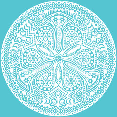 ornamental round lace pattern, circle background with many detai