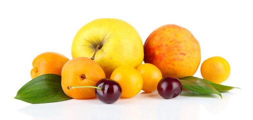Bright summer fruits isolated on white