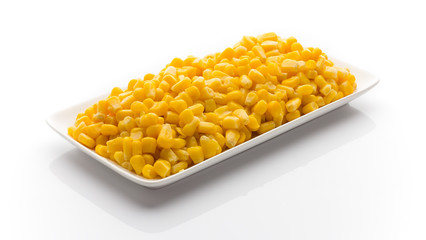 Stack of sweetcorn kernels.