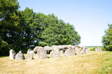 Ancient dolmen of stones in The Netherlands