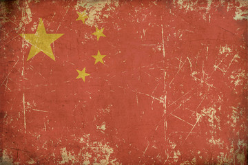 Chinese Aged Flat Flag