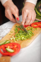 cutting vegetables