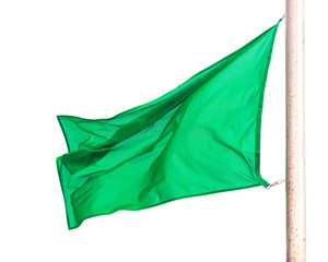 Green flag. Isolated over white