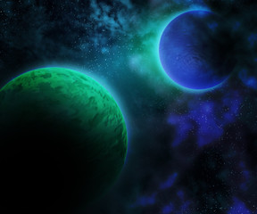 Obraz na płótnie Canvas Planets Outer Space Backdrop