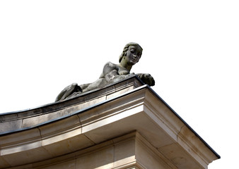 Obraz premium Woman sphinx sculpture on white backgrownd