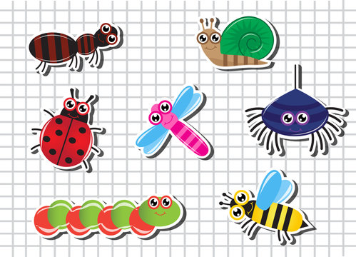 Set Cartoon insects
