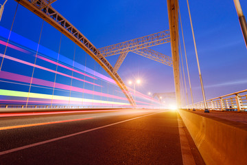 Obraz premium the night of modern bridge,