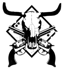 A Bull Skull with Revolvers - 54533932
