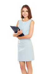 Portrait of the business woman with folder