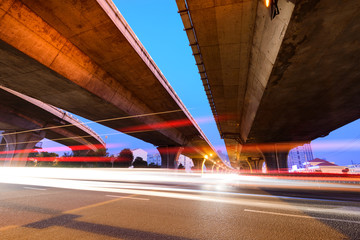 Beautiful landscape in the night overpass