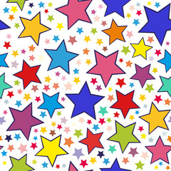 Obraz premium Colorful stars seamless pattern