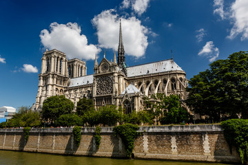 Fototapeta na wymiar Notre Dame de Paris Cathedral on Cite Island, France