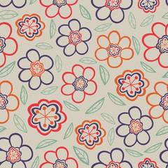 Seamless floral pattern. Flowers texture. Daisy.