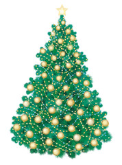 Vector of Christmas tree isolated .