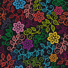 Seamless texture with flowers. Endless floral pattern. Seamless