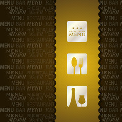 Fototapeta na wymiar restaurant menu presentation in brown background