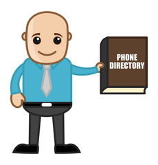 Bald Man with Phone Directory