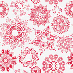 Floral seamless pattern with flowers. Copy square to the side an