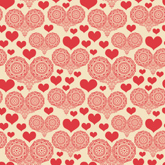 romantic seamless pattern with hearts
