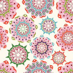 Floral seamless pattern with flowers. Copy square to the side an