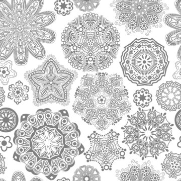 Floral seamless pattern with flowers. Copy square to the side an