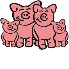 Obraz na płótnie Canvas Pig Family