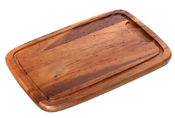 Wooden kitchen board with water drops