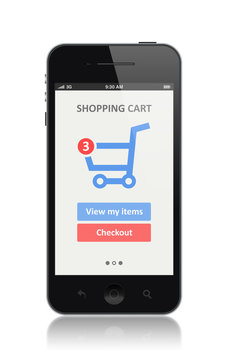 E-commerce app on modern smartphone