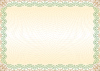 Certificate green brown border landscape
